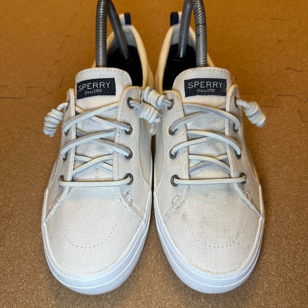 Sperry Top-Sider Crest Vibe Womens 7W White Canvas Sneakers STS99250 - Picture 2 of 10